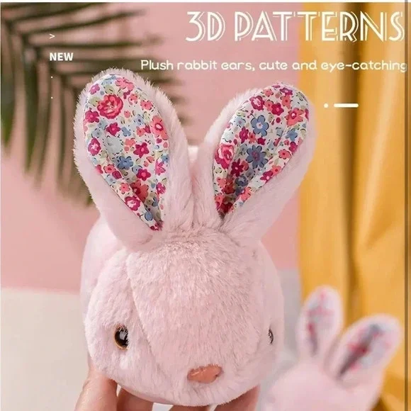 Pink Bunny Plush Slippers - Picture 8 of 11